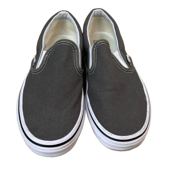 Vans Sneakers Slip On Unisex Men 5.5 Womens 7 Solid Gray Canvas Shoes - Picture 1 of 13